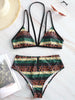 Halter Printed High Waist Bikini Set