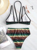 Halter Printed High Waist Bikini Set
