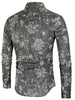 Floral Print Long Sleeves Hidden Button Shirt