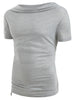 Solid Color Drawstring Short T-shirt