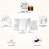 Gustala SM216 - DL LED Light Touch Screen Makeup Tri-fold Cosmetic Vanity Mirror