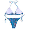 Printing Lace Up Bikini Set Sexy Women Padded Swimwear Bandage Bathing Suit