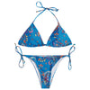 Printing Lace Up Bikini Set Sexy Women Padded Swimwear Bandage Bathing Suit