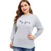 Plus Size Letter Print Round Neck T-shirt