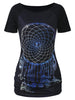 Plus Size Ethnic Feather Print T-shirt