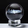 Laser Engraved Solar System Crystal Ball 3D Miniature Planets Model