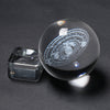 Laser Engraved Solar System Crystal Ball 3D Miniature Planets Model
