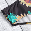 Plus Size Shoulder Strap Floral Print Padded Tied Racer Back Mid Waist Women Bikini Set