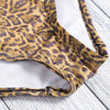 Sexy Plunge Neck Sleeveless Leopard Print Hollow Out Knotted Plus Size Women Swimsuit
