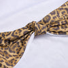 Sexy Plunge Neck Sleeveless Leopard Print Hollow Out Knotted Plus Size Women Swimsuit