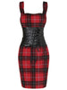 Plaid Color Block Sheath Dress