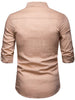 Contrast Placket Roll Up Long Sleeve Shirt