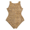 Sexy Plunge Neck Sleeveless Leopard Print Hollow Out Knotted Plus Size Women Swimsuit