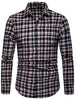 Contrast Tartan Print Casual Long Sleeve Shirt