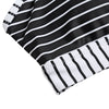 Sexy Spaghetti Strap Color Blocking Striped Print Padded Backless Low Waist Women Bikini Set
