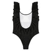 Sexy Scoop Neck Ruffle Sleeveless Solid Color Backless Padded Beachwear Women Swimsuit