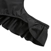 Sexy Scoop Neck Ruffle Sleeveless Solid Color Backless Padded Beachwear Women Swimsuit