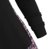 Long Sleeve Checked Panel Top