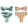 PASSOSIE Knot Front Padded High Waist Sexy Women Bikini Set