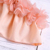 Off The Shoulder Flounce Padded Decorative Flowers Low Waist Two-piece Women Bikini Set