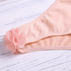 Off The Shoulder Flounce Padded Decorative Flowers Low Waist Two-piece Women Bikini Set