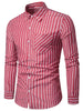 Vertical Stripe Print Long Sleeve Casual Shirt