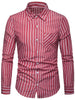 Vertical Stripe Print Long Sleeve Casual Shirt