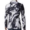 One Button Pocket Chinese Style Ink Painting Print Blazer