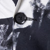 One Button Pocket Chinese Style Ink Painting Print Blazer