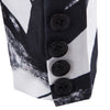 One Button Pocket Chinese Style Ink Painting Print Blazer