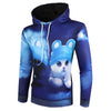 3D Cartoon Animal Print Pullover Hoodie