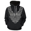 Geometric Pattern Pullover Drawstring Hoodie