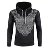 Geometric Pattern Pullover Drawstring Hoodie