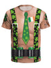 3D Four-leaf Clover Belt Printed Short Sleeve T-shirt