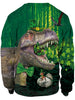 3D Plant and Dinosaur Printed Pullover Sweatshirt