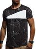 Short Sleeves Lines Panel Casual T Shirt