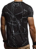Short Sleeves Lines Panel Casual T Shirt