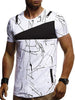 Short Sleeves Lines Panel Casual T Shirt