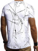 Short Sleeves Lines Panel Casual T Shirt