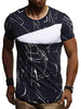Short Sleeves Lines Panel Casual T Shirt