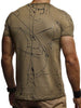 Short Sleeves Lines Panel Casual T Shirt