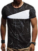 Short Sleeves Lines Panel Casual T Shirt