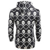 Skulls Print Pouch Pocket Hoodie