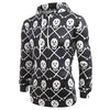 Skulls Print Pouch Pocket Hoodie