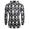 Skulls Print Pouch Pocket Hoodie