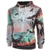 Lightning Birds Hands Print Long Sleeve Hoodie