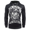 Skull Snake Print Pouch Pocket Pullover Hoodie