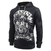 Skull Snake Print Pouch Pocket Pullover Hoodie