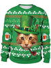 3D Cat Printed Pullover Sweatshirt