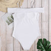 Sexy Flat-shoulder Coverall Bikini Sleeveless Solid Color Padded Beachwear Women Swimsuit